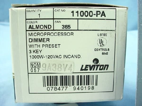 Leviton Almond Multi-Way 3-Key Dimmer Switch MicroDim 1000W 11000-PA Boxed 4