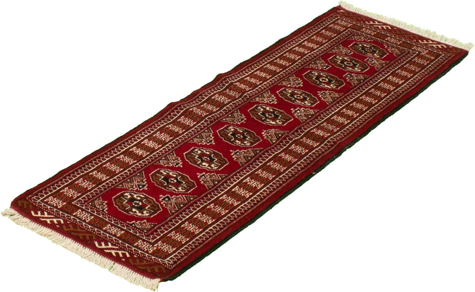 Traditional 2'1" x 6'3" Vintage Bordered Hand-Knotted Carpet Wool Area Rug 4