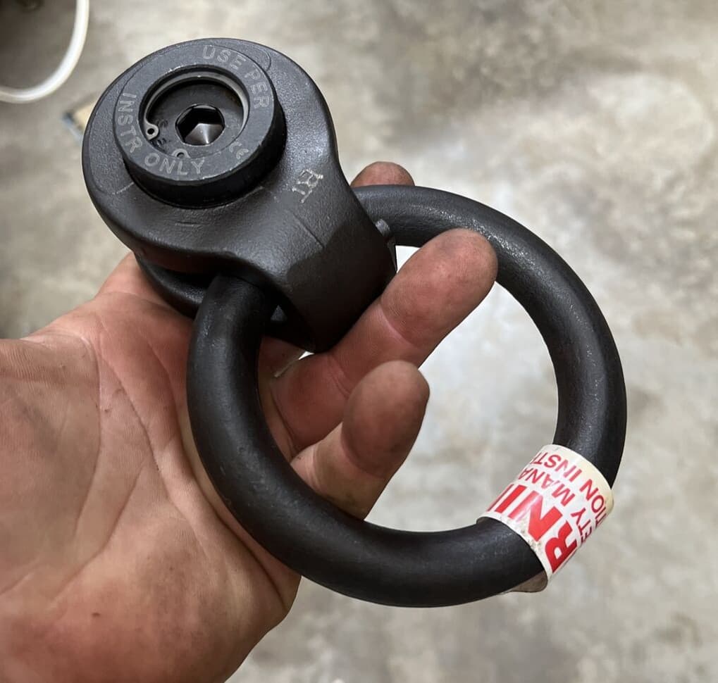 Jergins Side Pull Hoist Ring 2500# Working Load Limit Black Oxide Alloy Steel