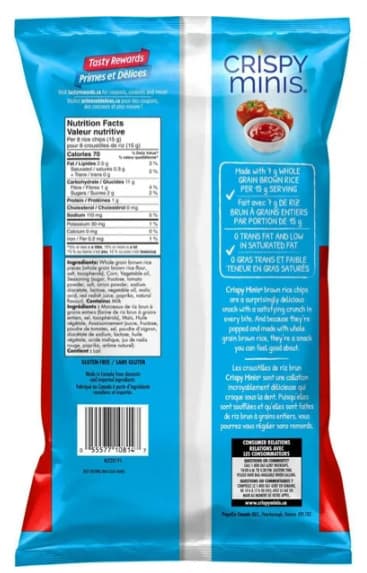 Quaker Crispy Minis Ketchup Flavor Brown Rice Chips, 100g 3