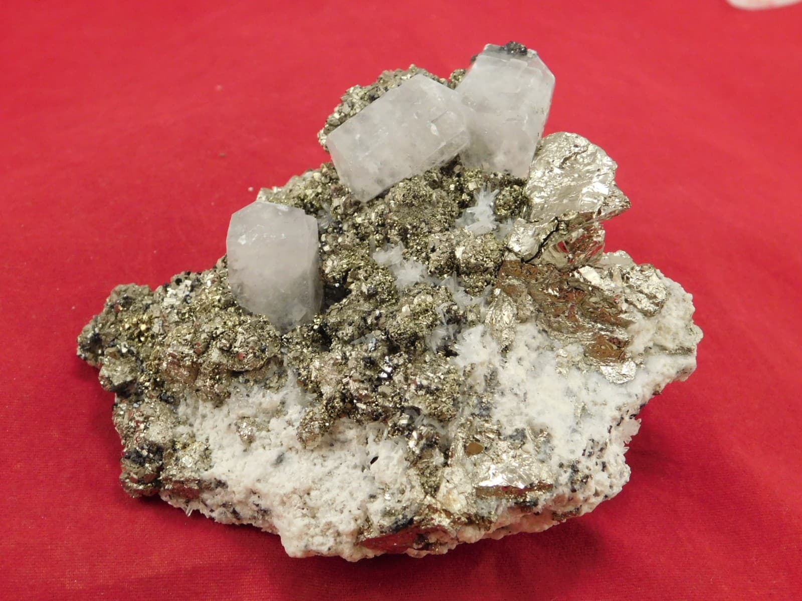 Larger! FLUORESCENT Calcite Crystal Cluster on Druzy PYRITE Crystals! Peru 258gr 4