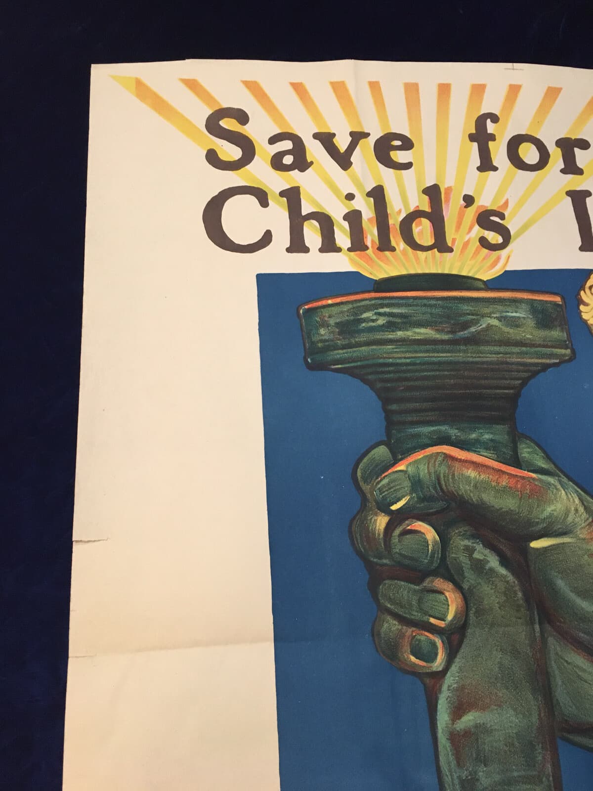 Original WWI poster titled “Save for your Child's Liberty”, Scottish circa 1917 4