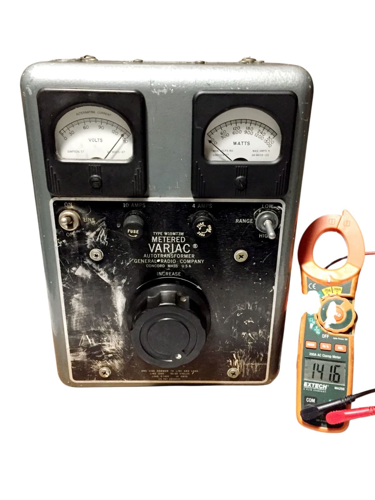 General Radio W10MT3W Metered Variac Variable Auto Transformer Tested Works 5