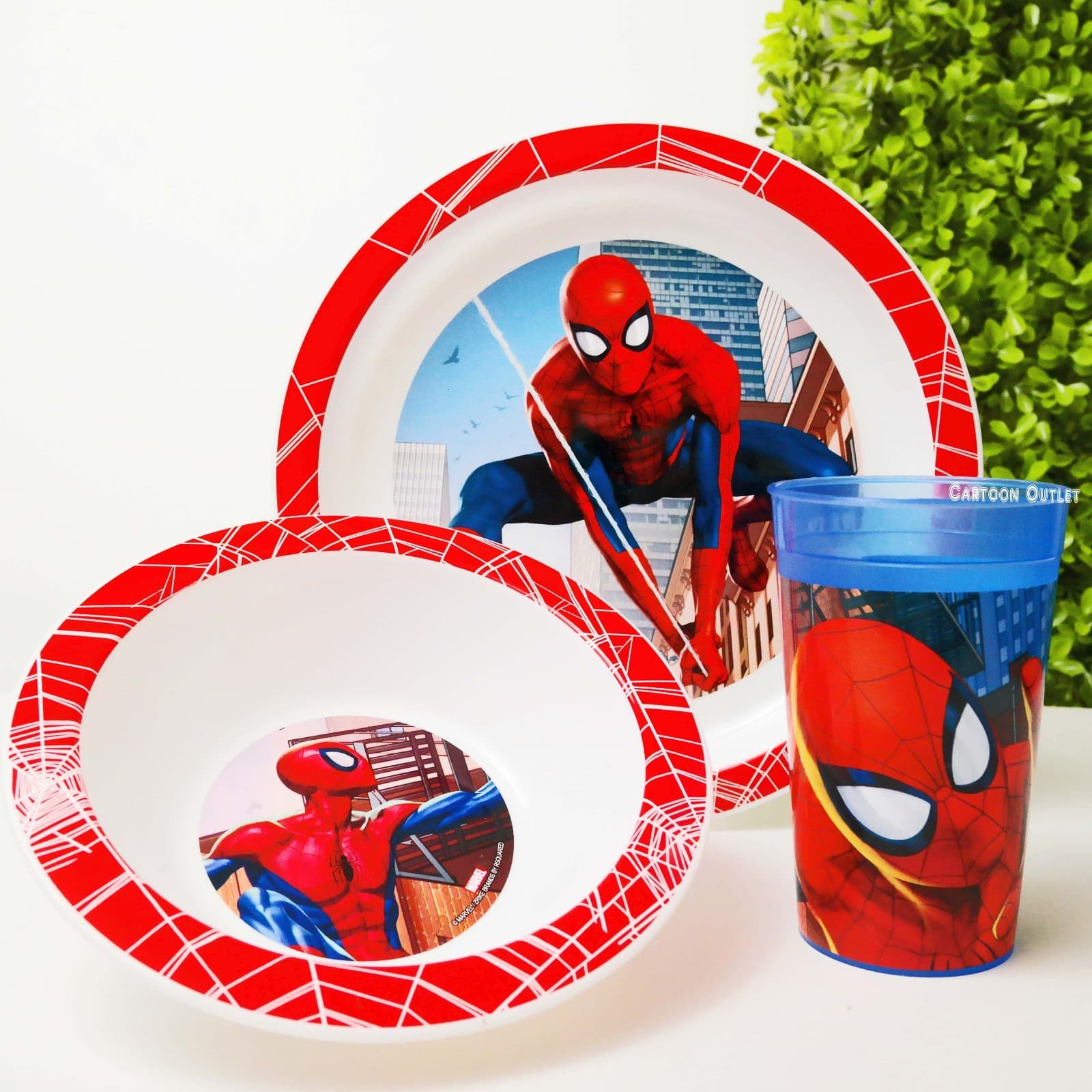 Disney Spiderman Plate Bowl Sippy Cup Kids 3 pc Dinner set Marvel Trending