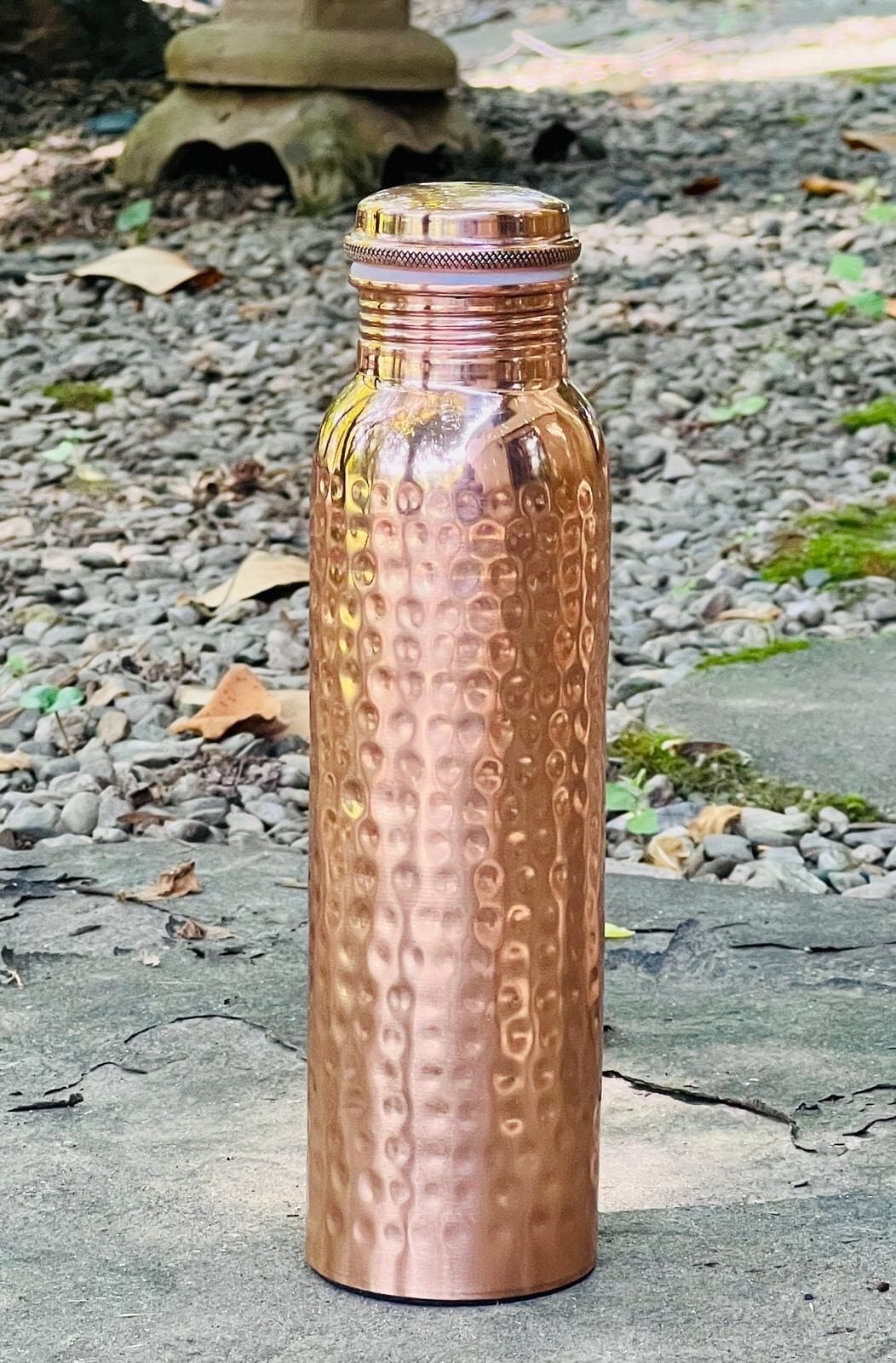 34oz Pure Copper Water Bottle - Handmade Hammered Finish - Ayurvedic Health USA 4