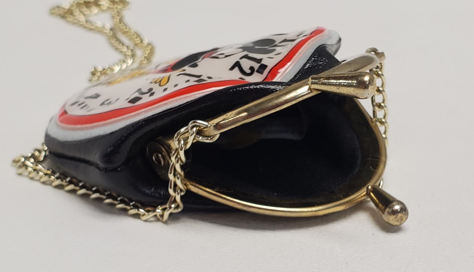 Vintage early 1970s Walt Disney Mickey Mouse Clock Change Purse Necklace RARE 6
