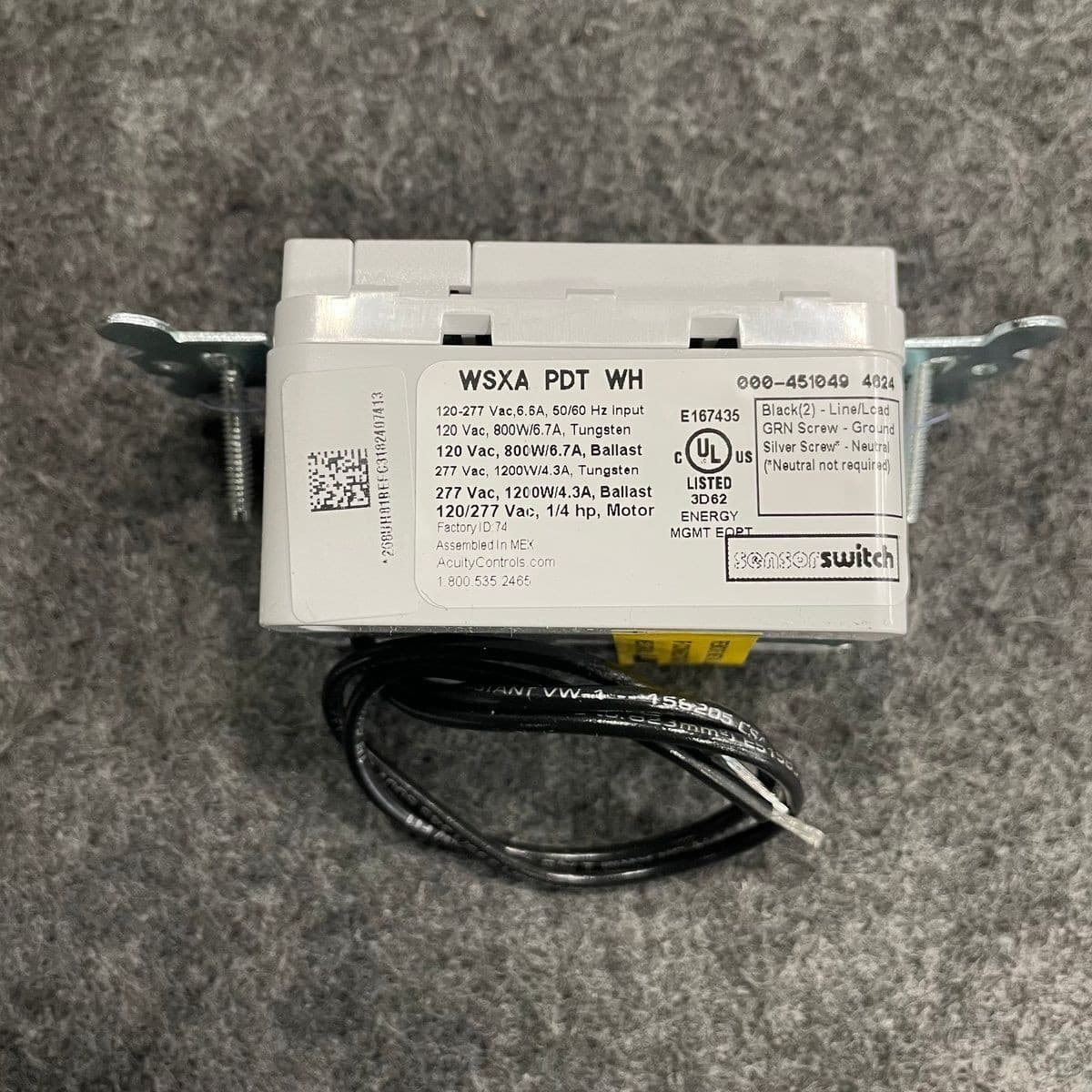 SENSORSWITCH WSXA PDT WH Wall Switch Sensor with Occupancy Detection 3