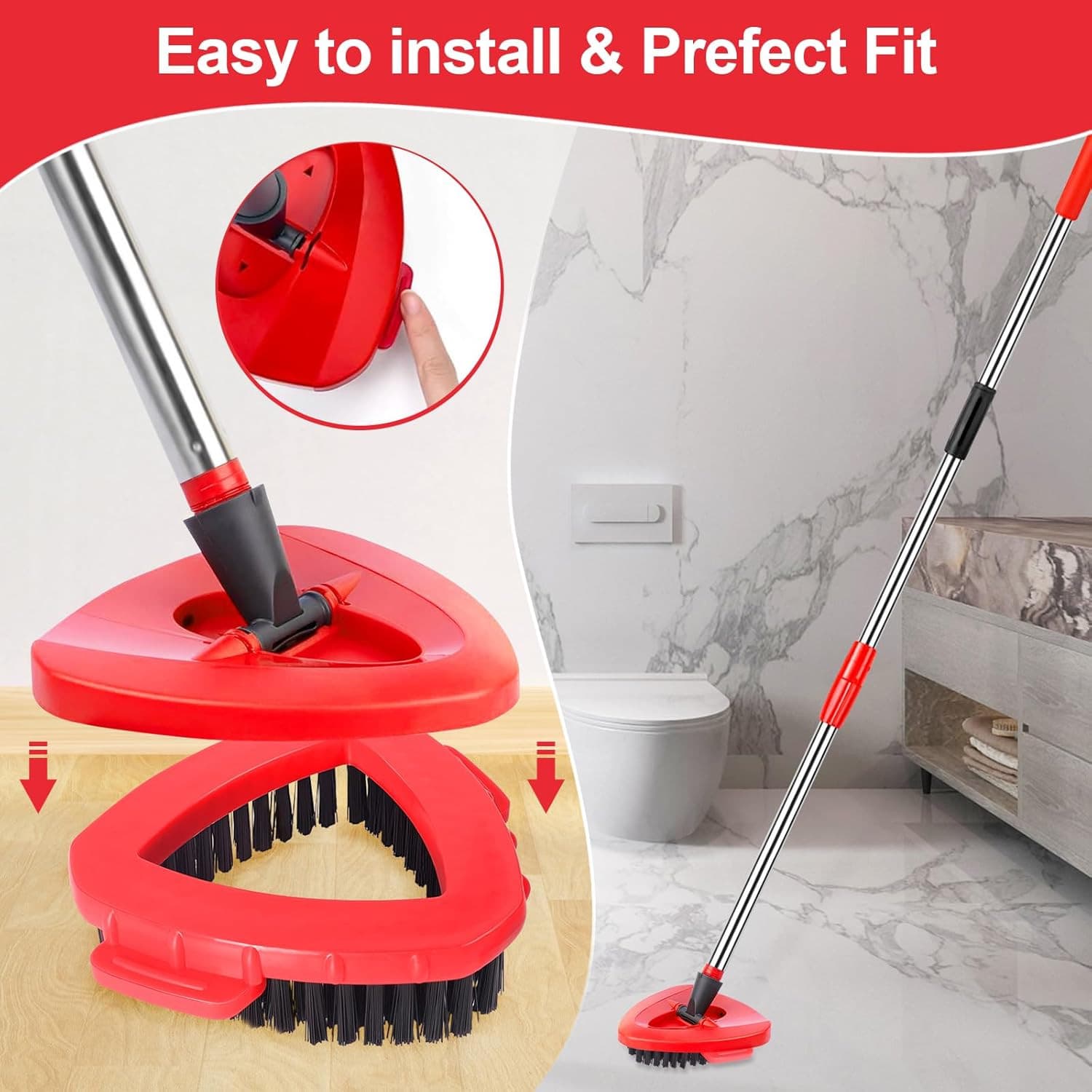 Scrub Brush O-Cedar Rinse Clean 2 Tank System Spin Mop Head Replacement 1 Clean 3