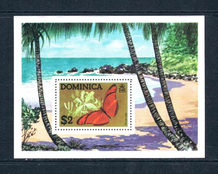 1/3 off $4.00 Scott Value - 1975 DOMINICA Butterflies s/s CV MNH NH UMM 3