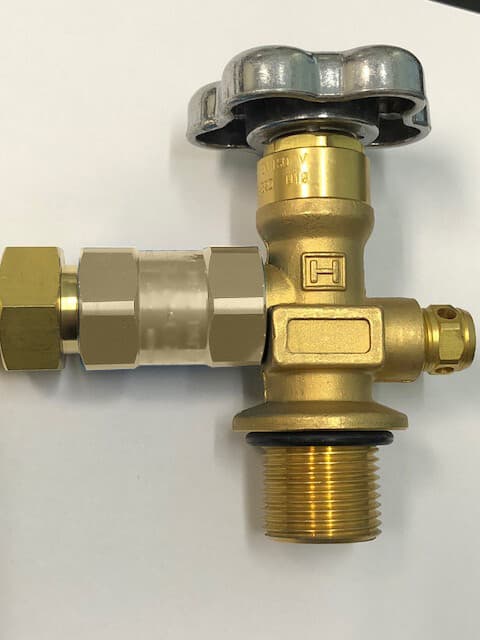 ADAPTER CGA-320 TO CGA-580 - CO2 CYLINDER TANK to ARGON NITROGEN REGULATOR 2