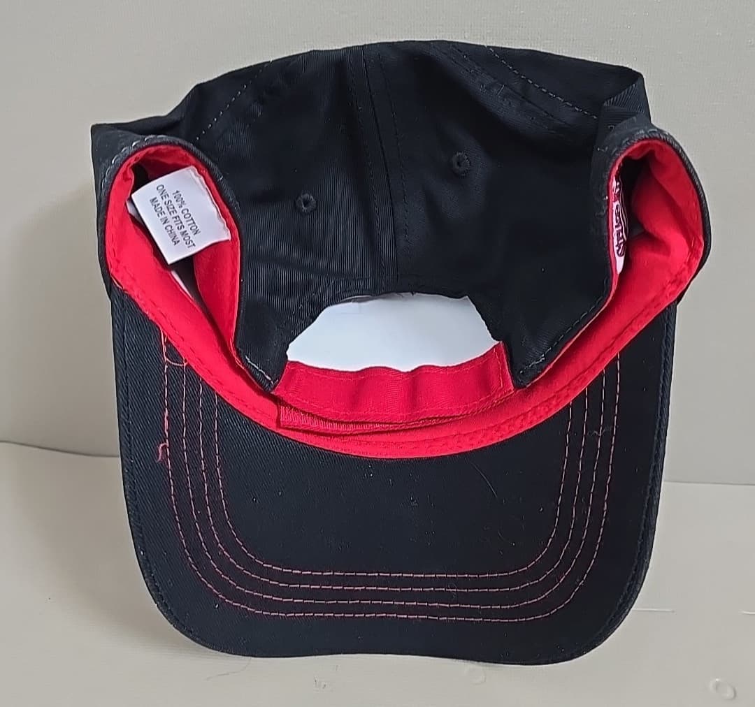 STRIKE KING  White Logo Fishing Cap Red & Black Trucker's Hat NWT 3