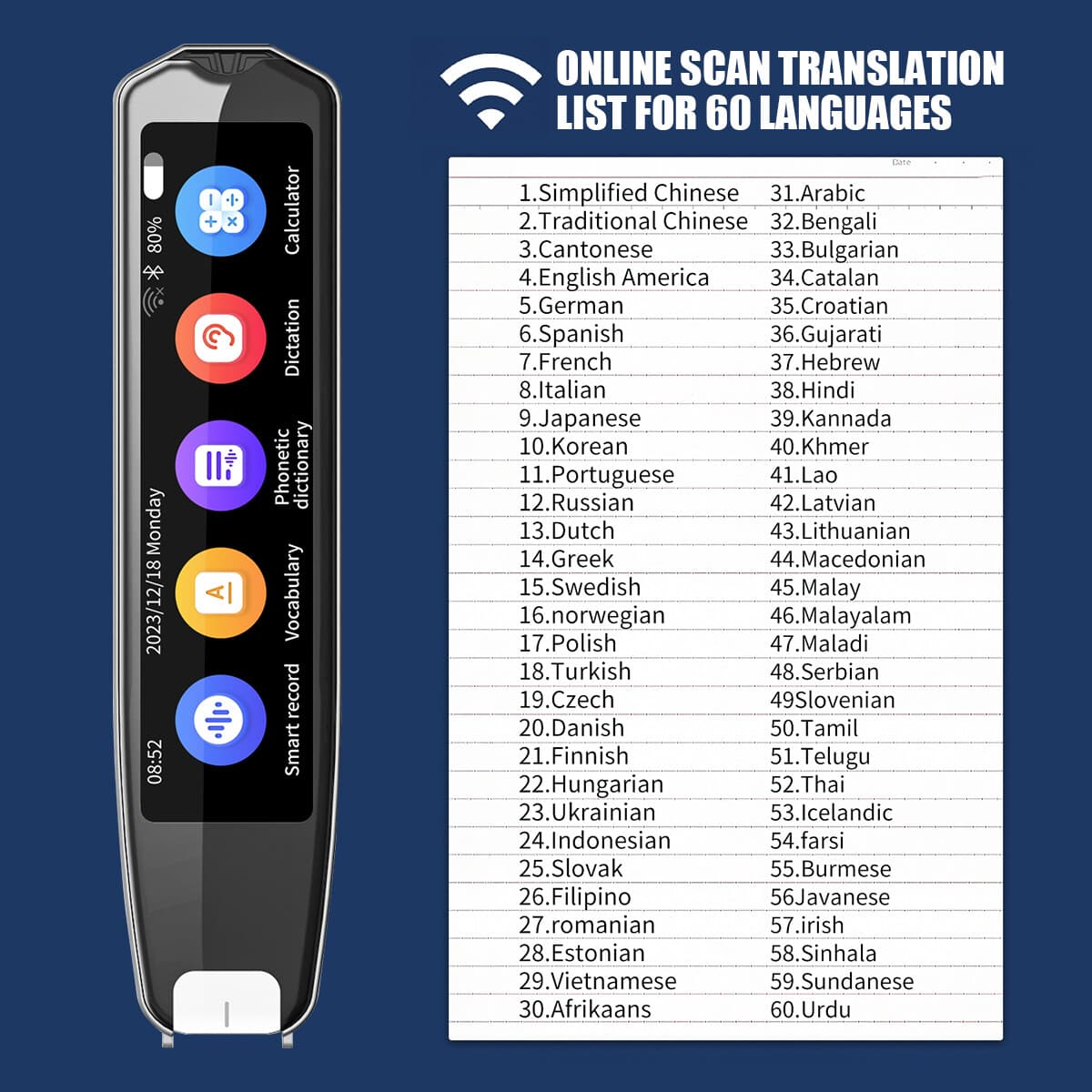 2025 Smart Scan Translator Pen Text Reading Pen 134 Language Translation Device 6