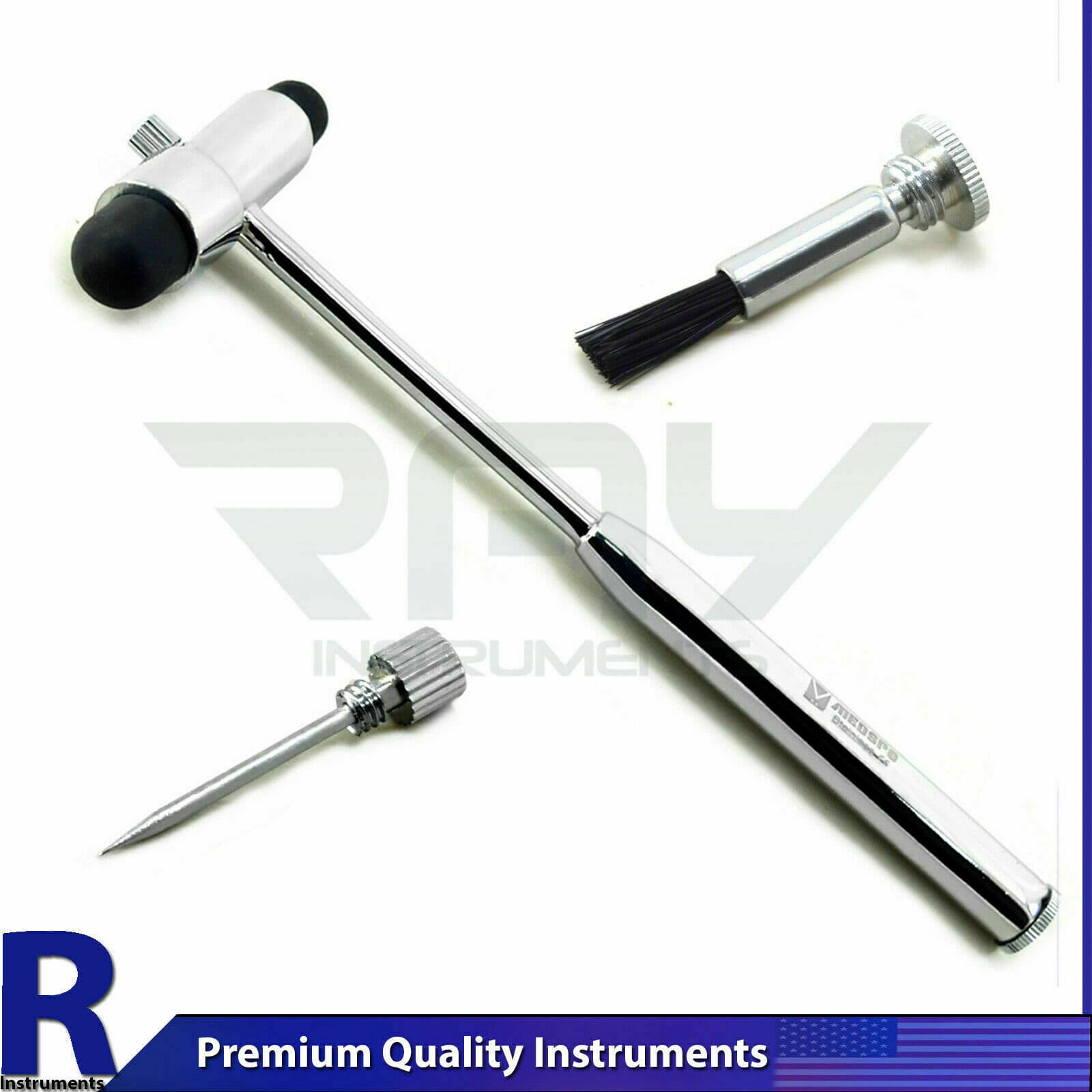 Buck Reflex Hammer Neurological Instruments Diagnostic Medical with Brush Pin 2