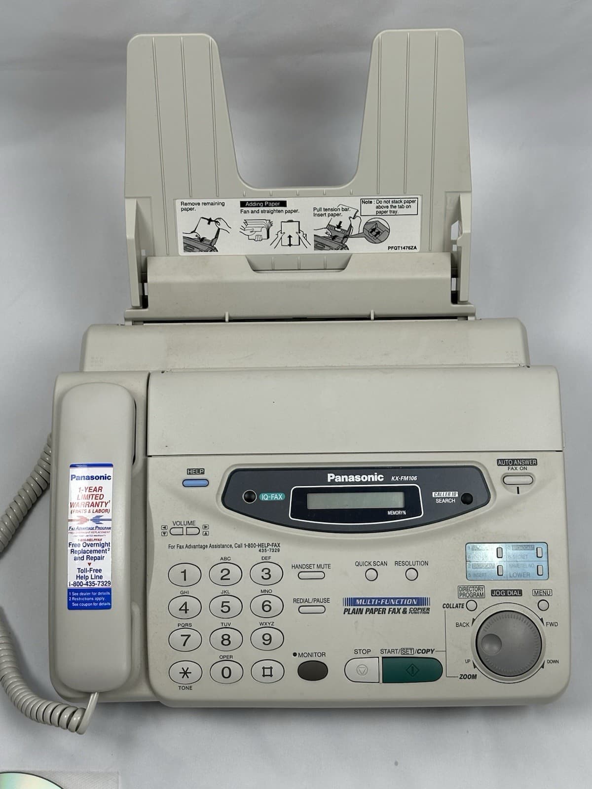 Panasonic KX-FM106 Fax Machine 3