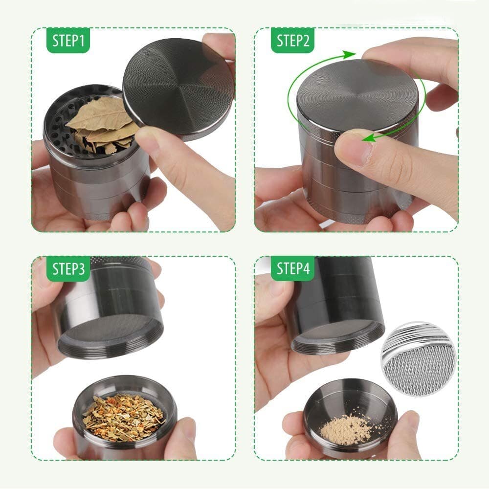 Tobacco Herb Grinder 2 inch 4 Layer Spice Herbal Metal Smoke Crusher Scraper 4