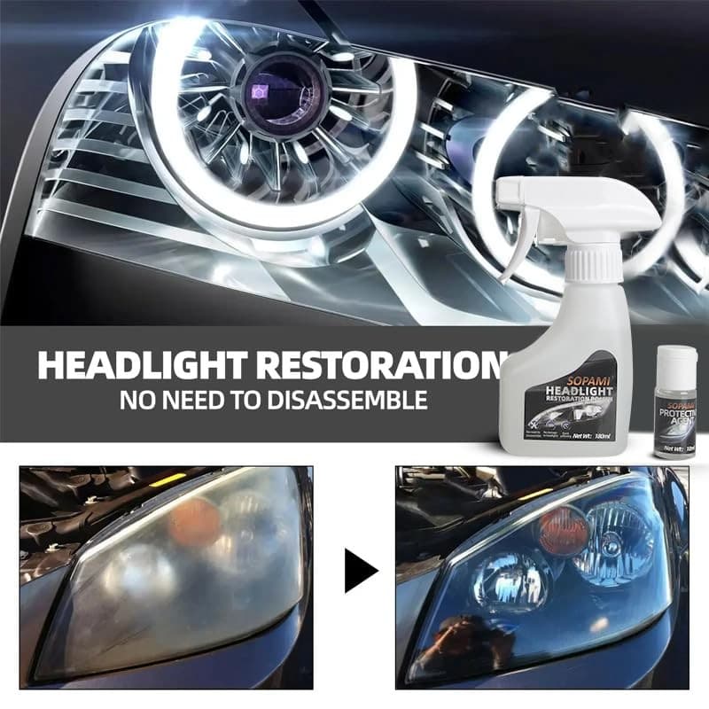Automotive Headlight Restoration Kit Oxidized and Yellowed Automotive  4