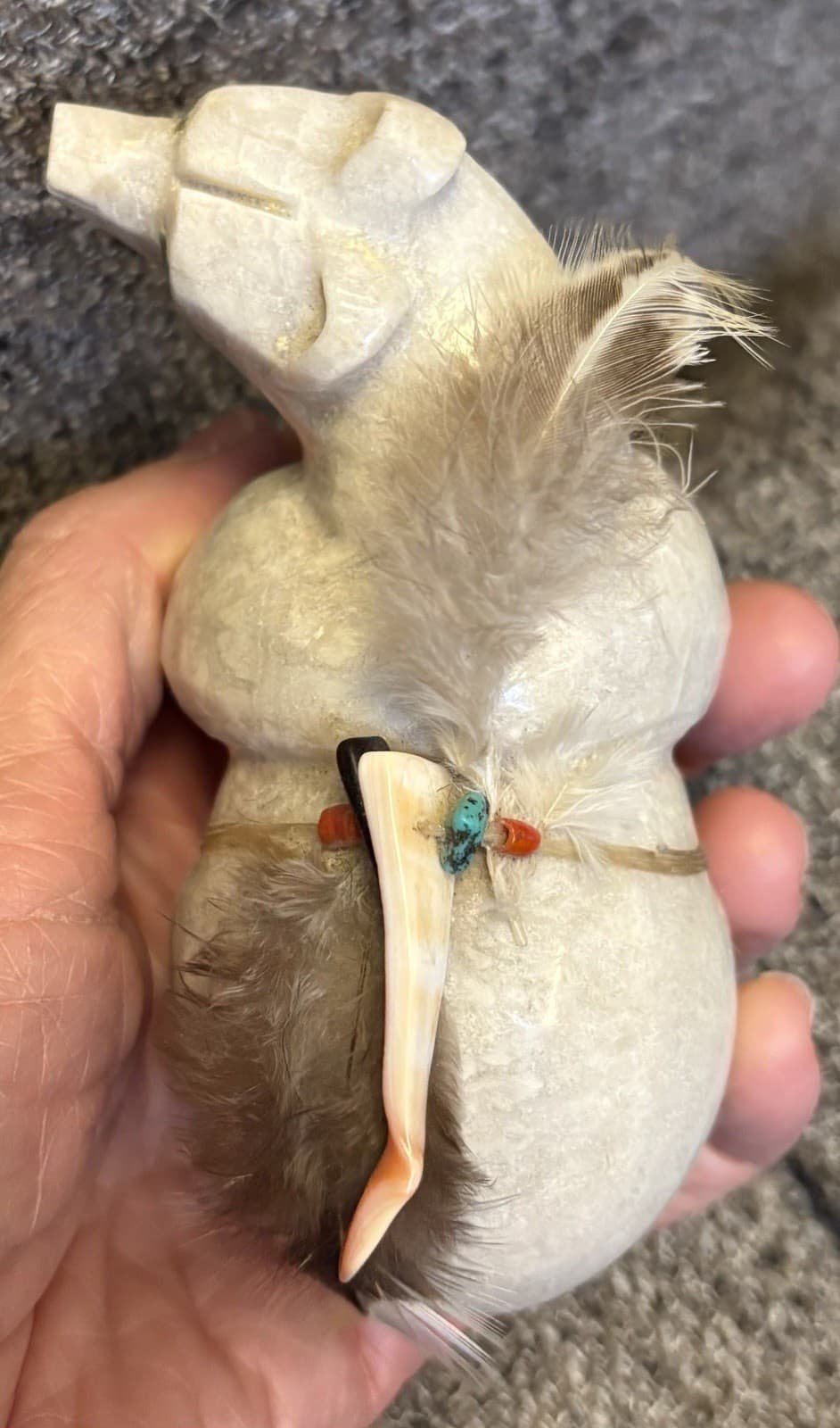 Native American 1970’s Zuni Carved Stone Bear Fetish 5 1/4 4