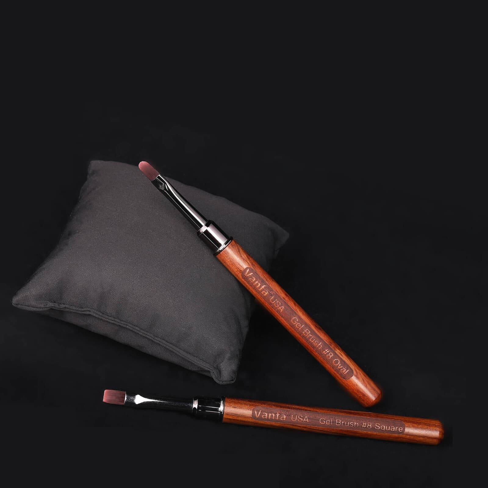 Vanfa Gel Nail Brush set for Builder Gel, Polygel, Hard Gel (1 Oval + 1 Sqaure) 5