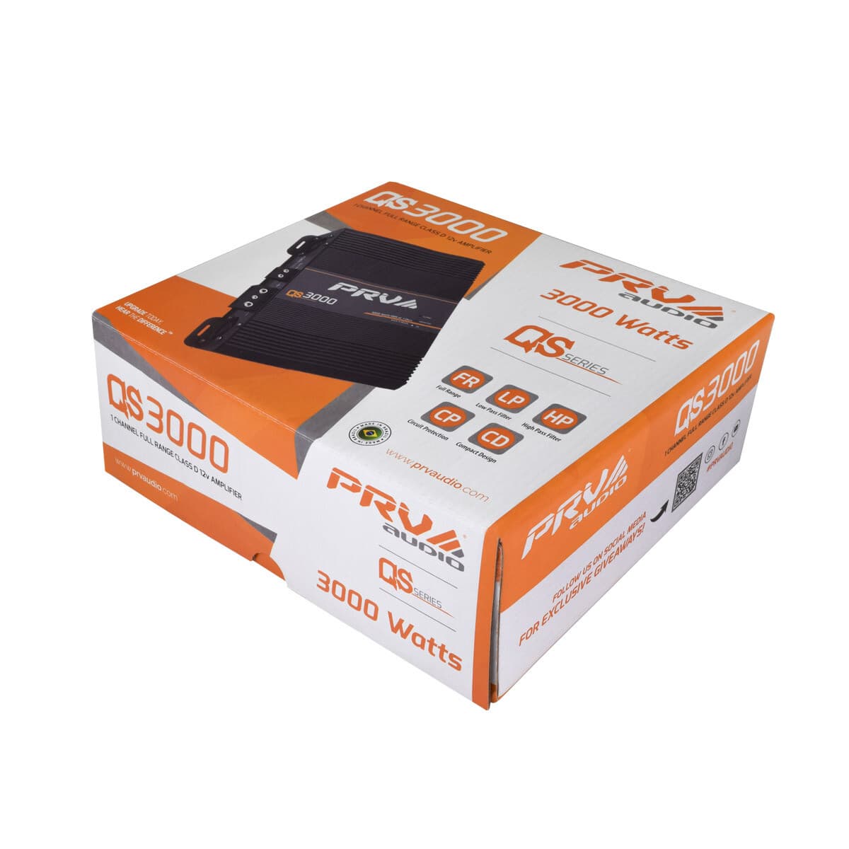 PRV Audio QS3000 2 Ohm 3000 Watts Full Range Digital Compact 3k Car Amplifier 6