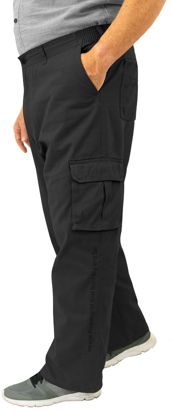 ROCXL Big & Tall Men's Cargo Pants Expandable Waist 100% Cotton Sizes 44 - 68 3