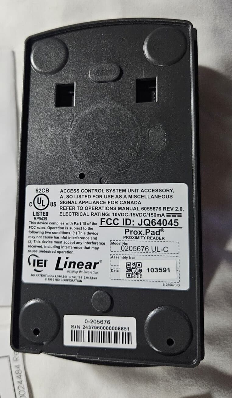Linear Prox.Pad Proximity Reader and Keypad (Open - Box / New) 3