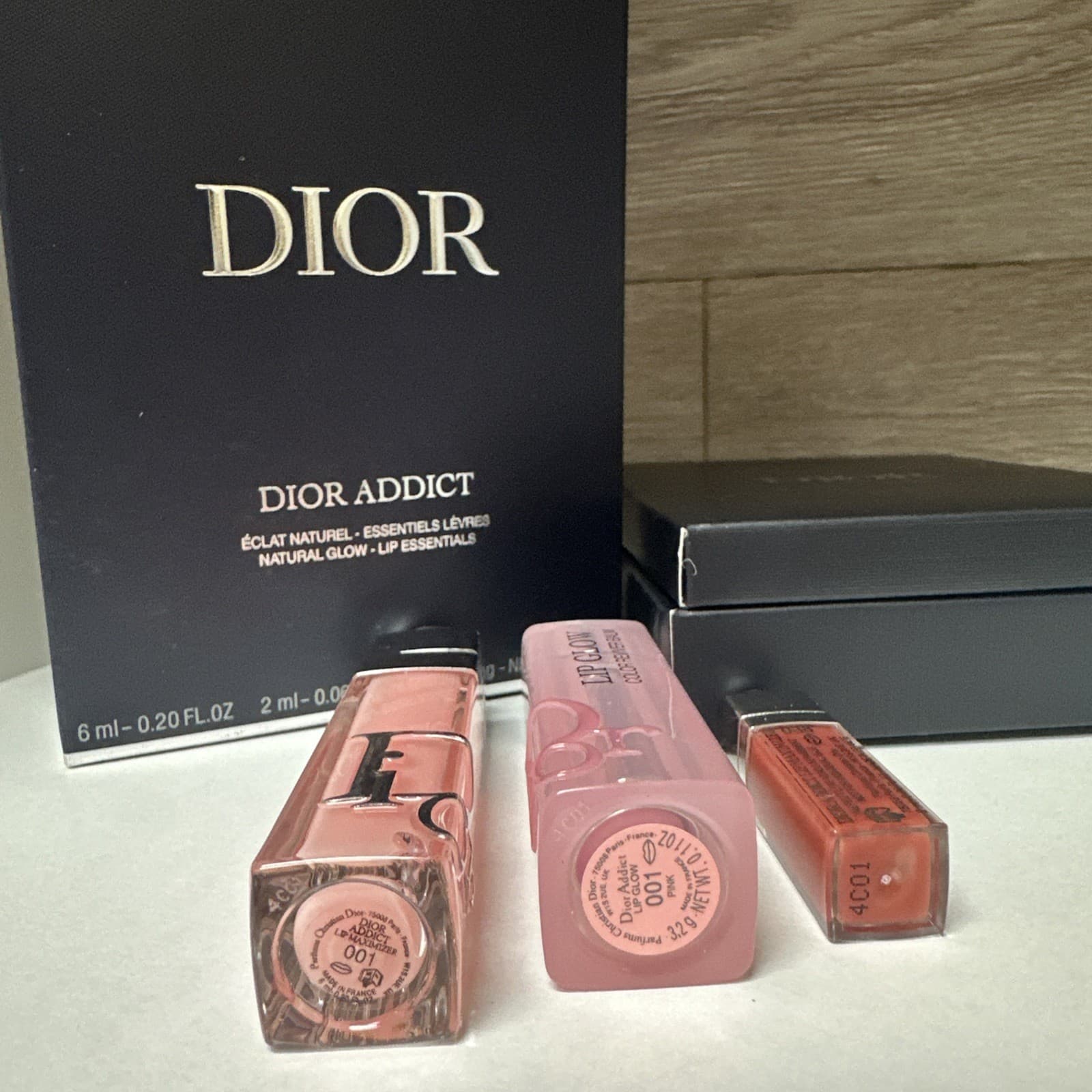 DIOR ADDICT 3-PIECE SET (001 Pink) Lip Glow, Lip Maximizer & Mini LIP ESSENTIALS 4