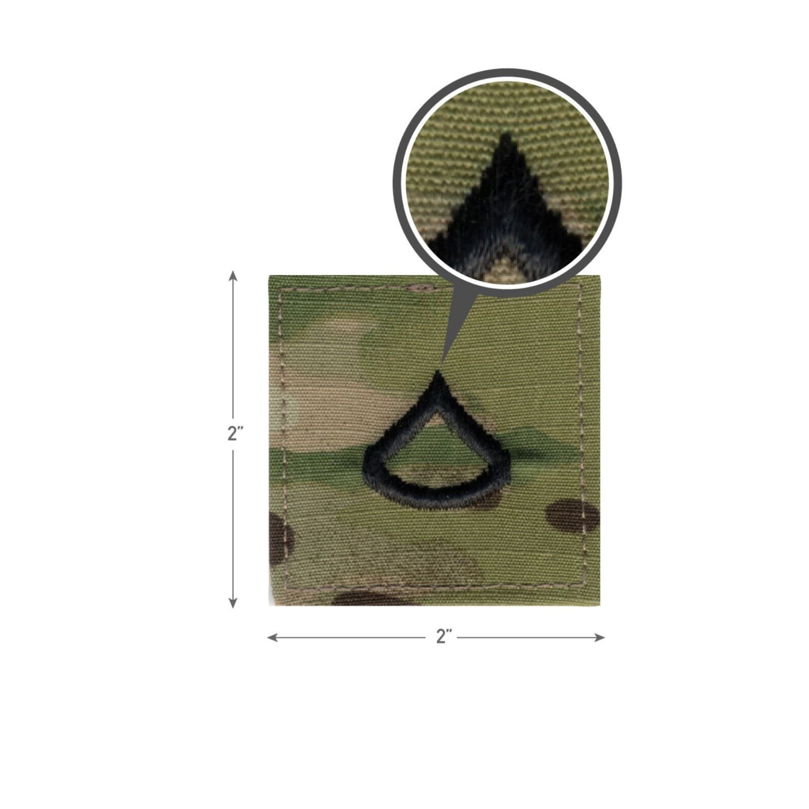 US Army Scorpion OCP Rank Patch PFC Private 1st Class Hook Back IR Cert Ripstop 2