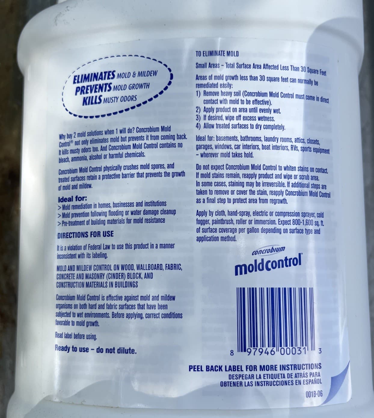 Concrobium MOLD CONTROL (1 gallon) ELIMINATES & PREVENTS - NEW & SEALED 3