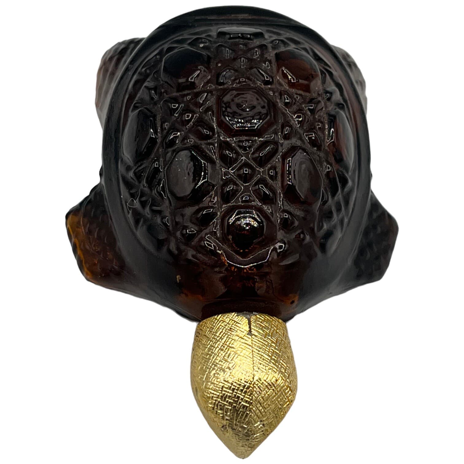 Avon Treasure Sea Turtle EMPTY Cologne Bottle Decanter Brown Glass 2