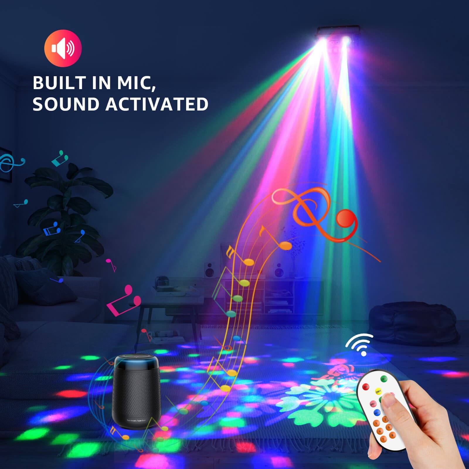 5 in 1 Disco Effect RGB LED DMX DJ Party Stage Lighting Laser Projector Lights 6