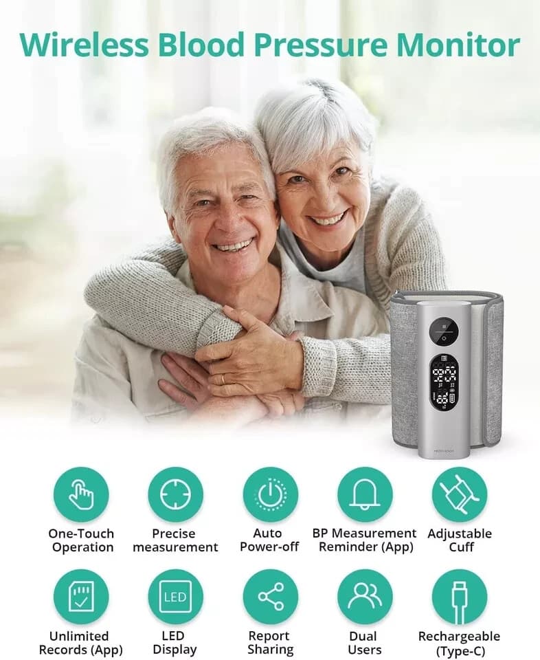 Blood Pressure Monitor Upper Arm Bluetooth Data Stored in free App 4