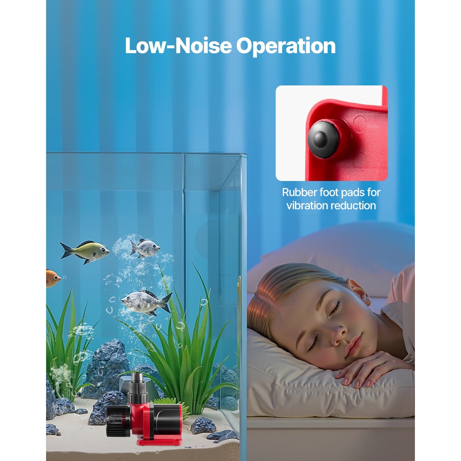 Aquarium 24V DC Water Pump with Controller 60W 1750GPH Wave Maker Return Pump 5