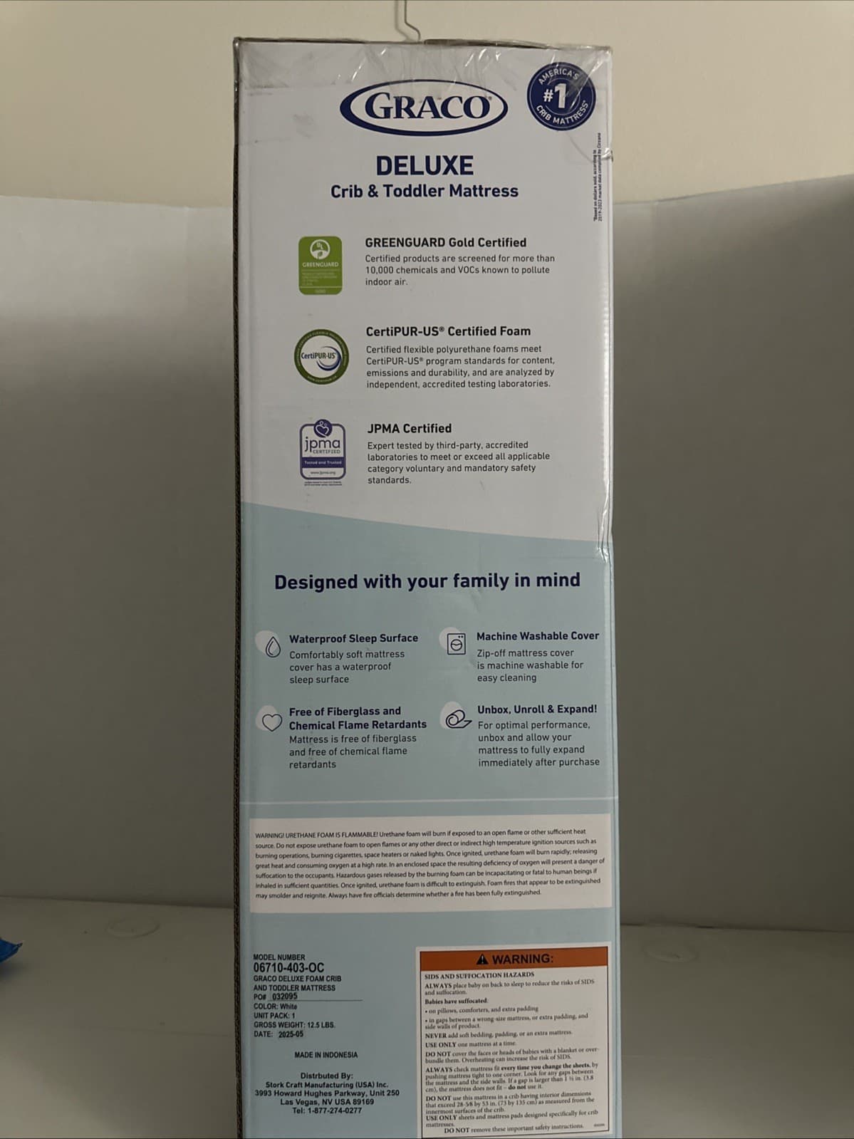 GRACO Deluxe Foam Mattress In A Box For Standard Size Baby Crib And Toddler Bed 2