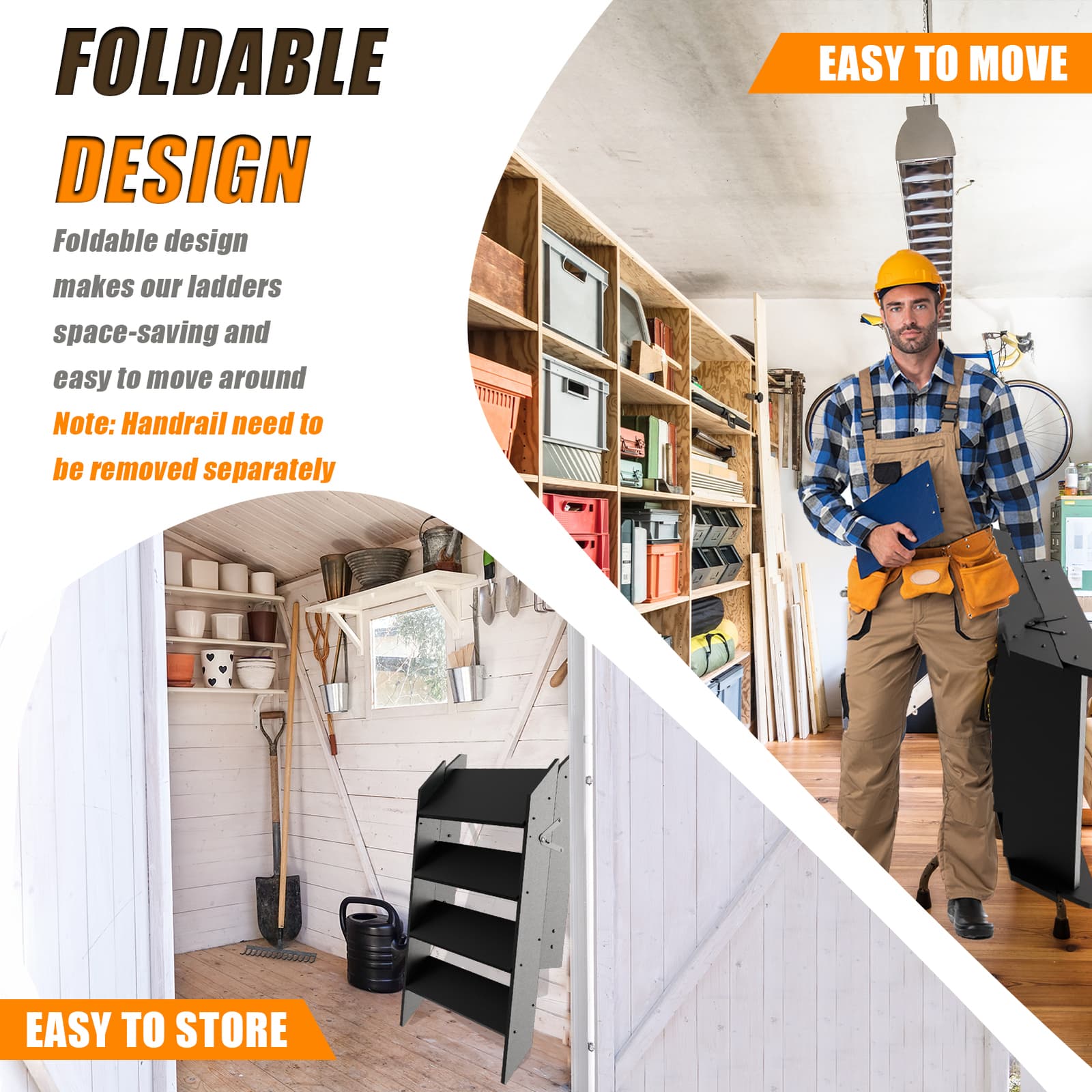 Step Stool Foldable Step Ladder 4 Step Folding RV Steps with Non Slip Feets 3