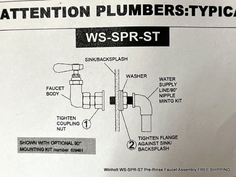 Winholt WS-SPR-ST Pre-Rinse Faucet Assembly FREE SHIPPING 6