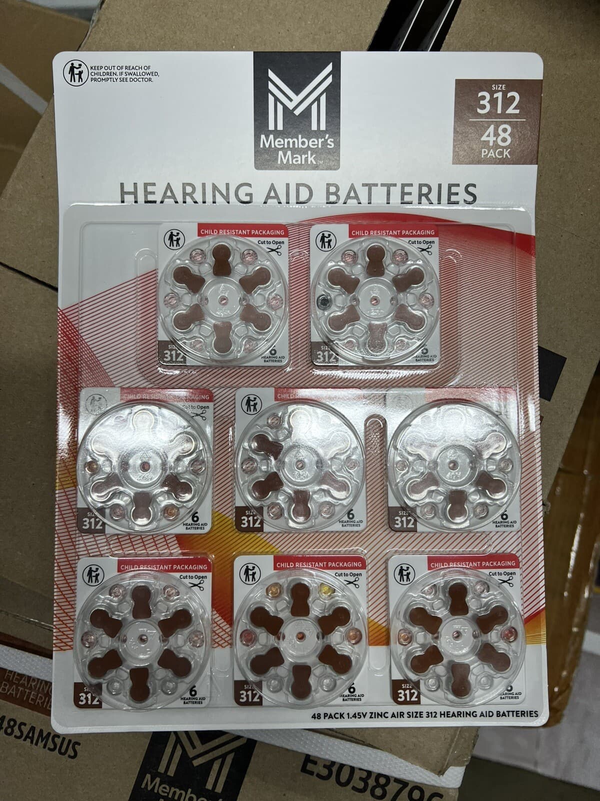 NEW Members Mark Hearing Aid Batteries 312 48 pack child resistant packaging