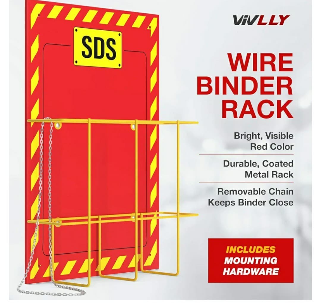 SDS Wall Station - Material Safety Data Sheet Binder with Display Sign "3 Ring" 4
