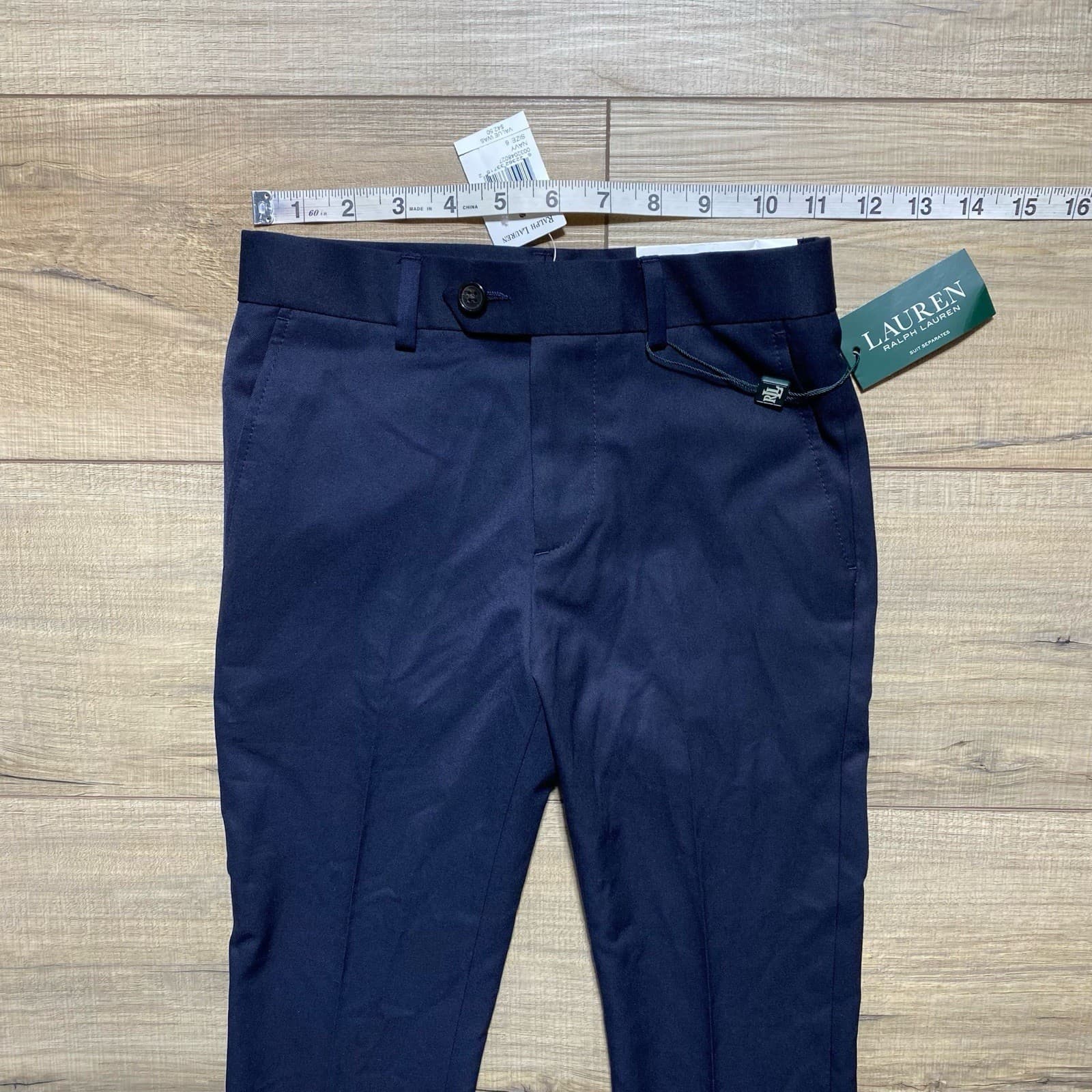 Lauren Ralph Lauren Boy Jedgemont Dress Pants Size 6/23”-W Blue Adjustable Waist 2