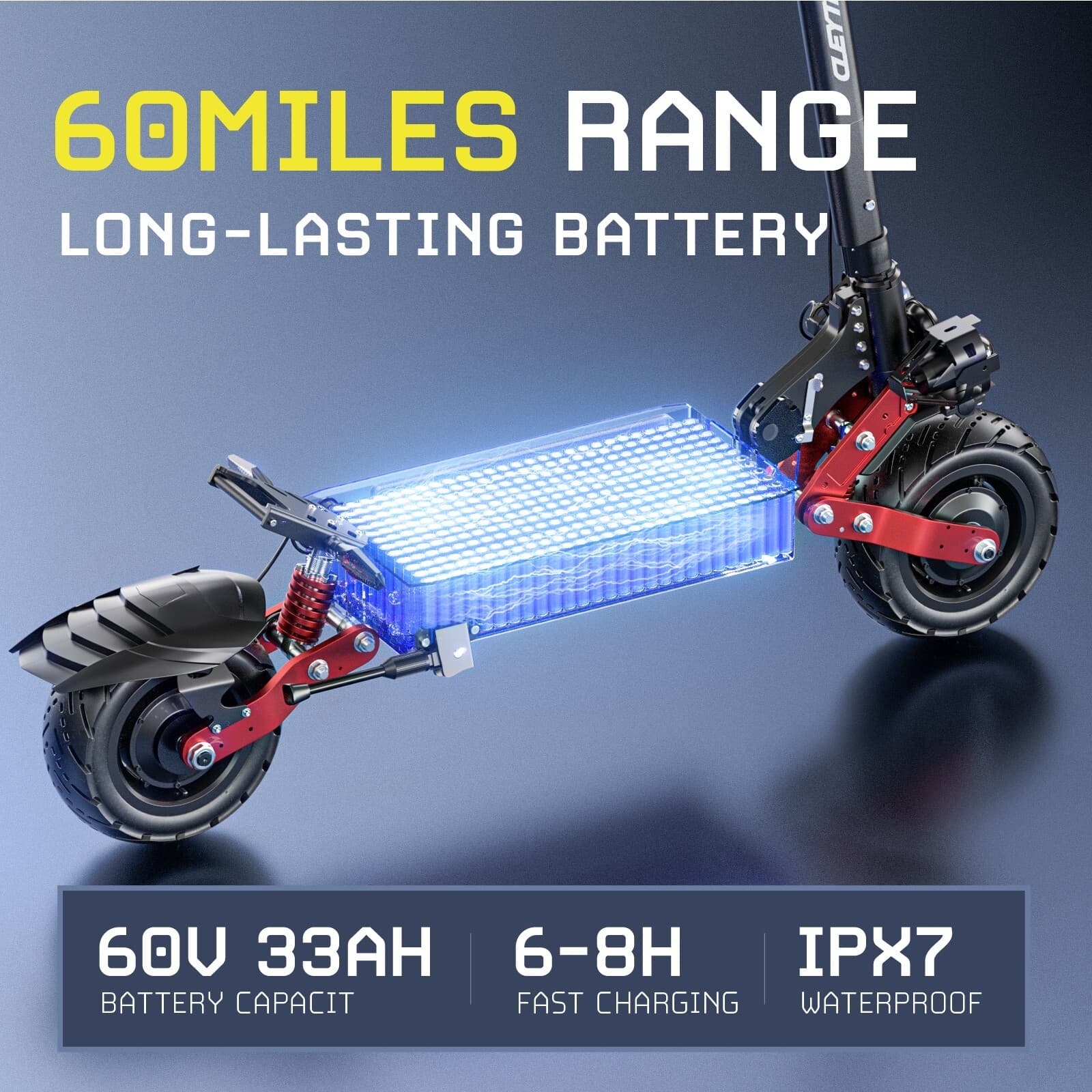 Folding Electric Scooters Adult w/Seat 50MPH 6000W 11inch Off Road E-Scooter 4