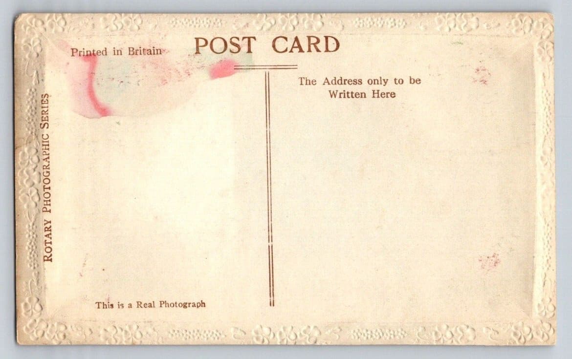 Rotary Real Photo Daddy Away From Us Christmas UK WWI Flag Postcard c1915 P47 2