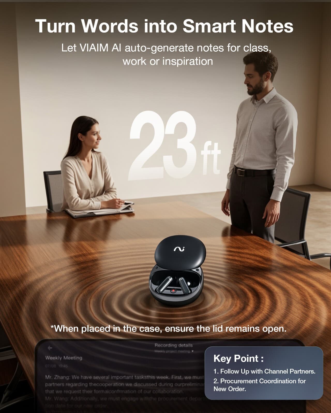 Viaim RecDot AI Voice Recorder Earbuds, AI Meeting Assistant with Transcription 5