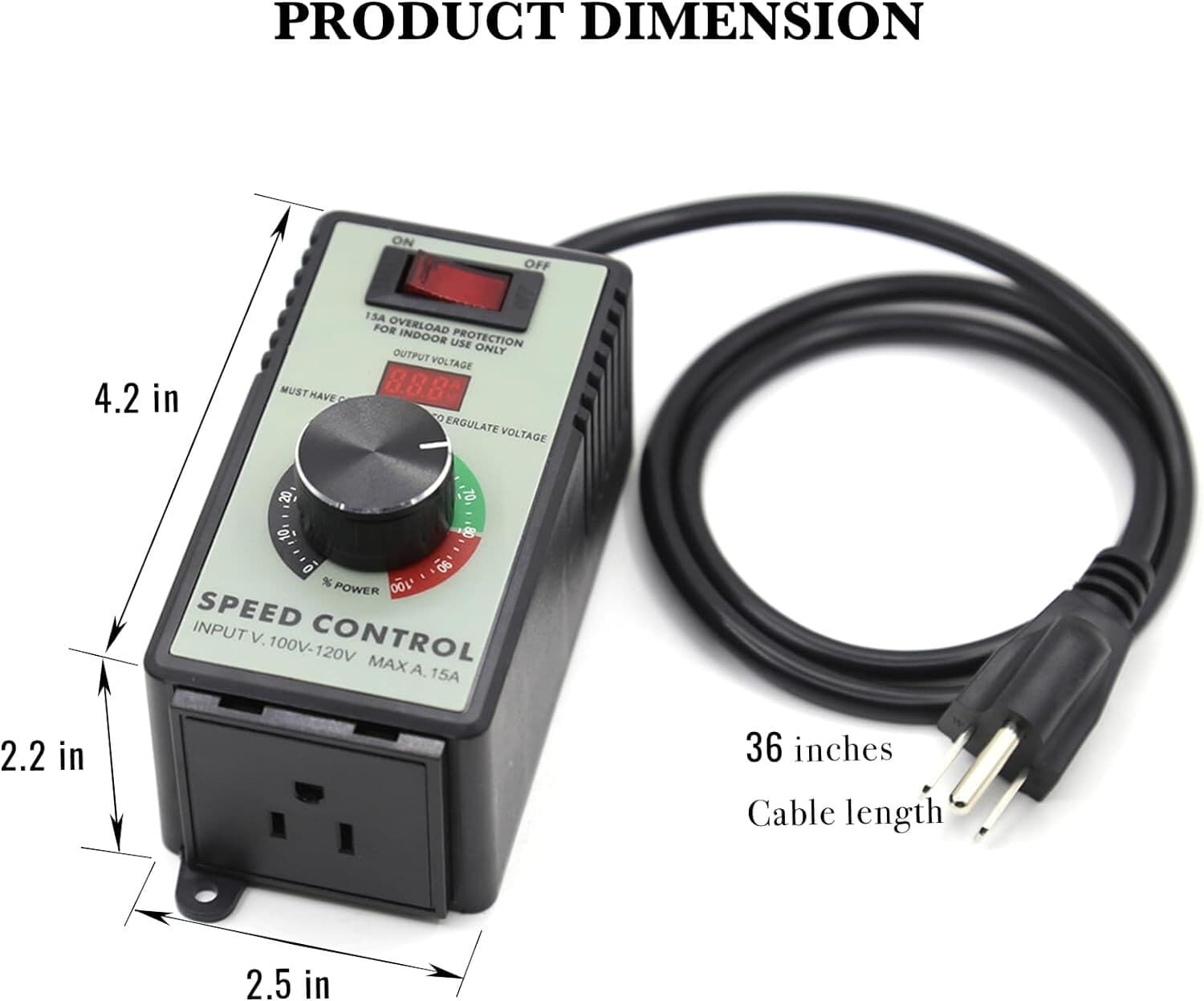 Variable Speed Controller for Router Fan Electric Motor Rheostat 120V Adjuster 6