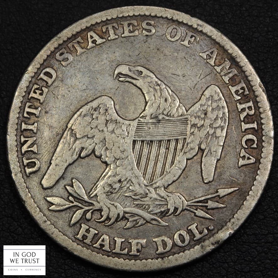 1839 Reeded Edge Capped Bust Silver Half Dollar 50C - Cleaned 3