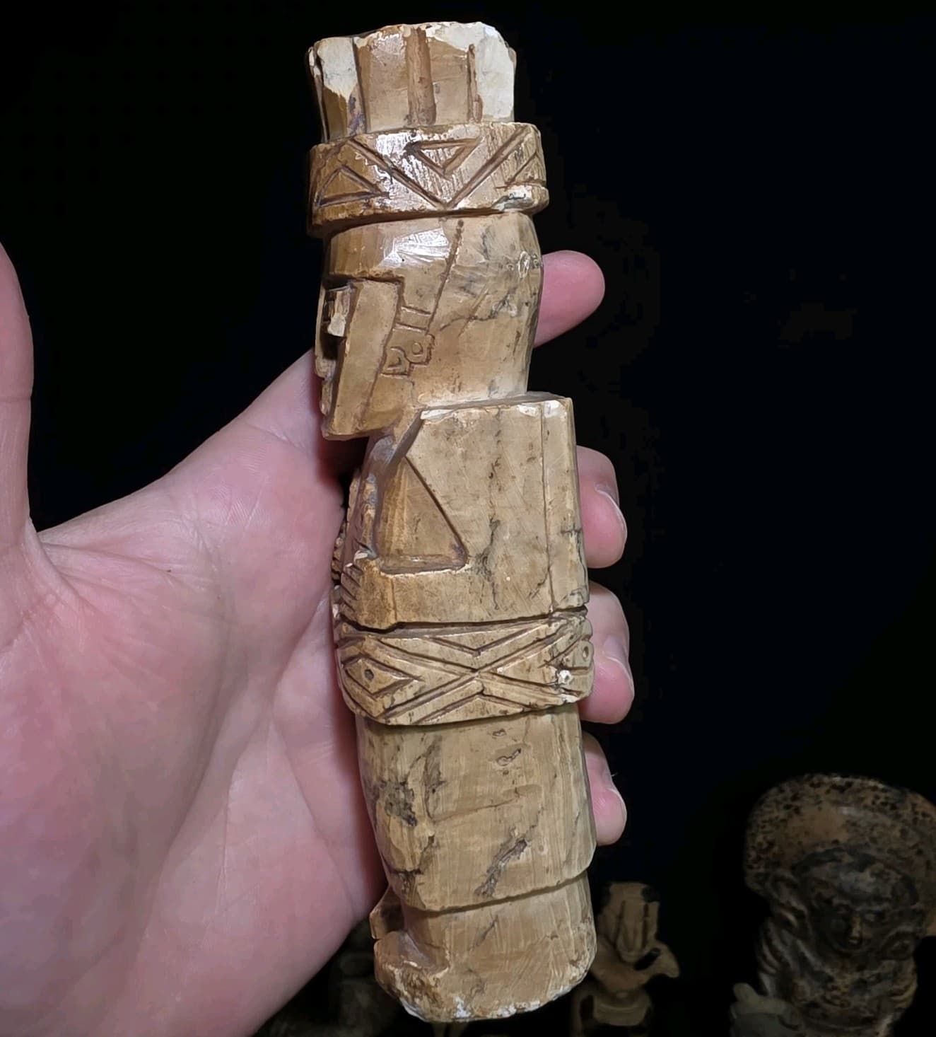 Vintage 6” Hand-Carved Tiahuanaco Style Stone Figure – Pre-Columbian... 4