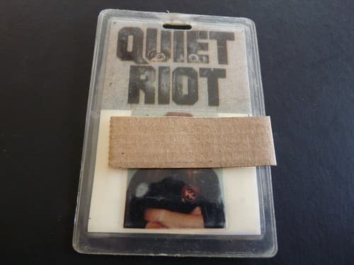 Quiet Riot QR III 1986 Band Tour Staff Issued Used Backstage Pass Laminate 2