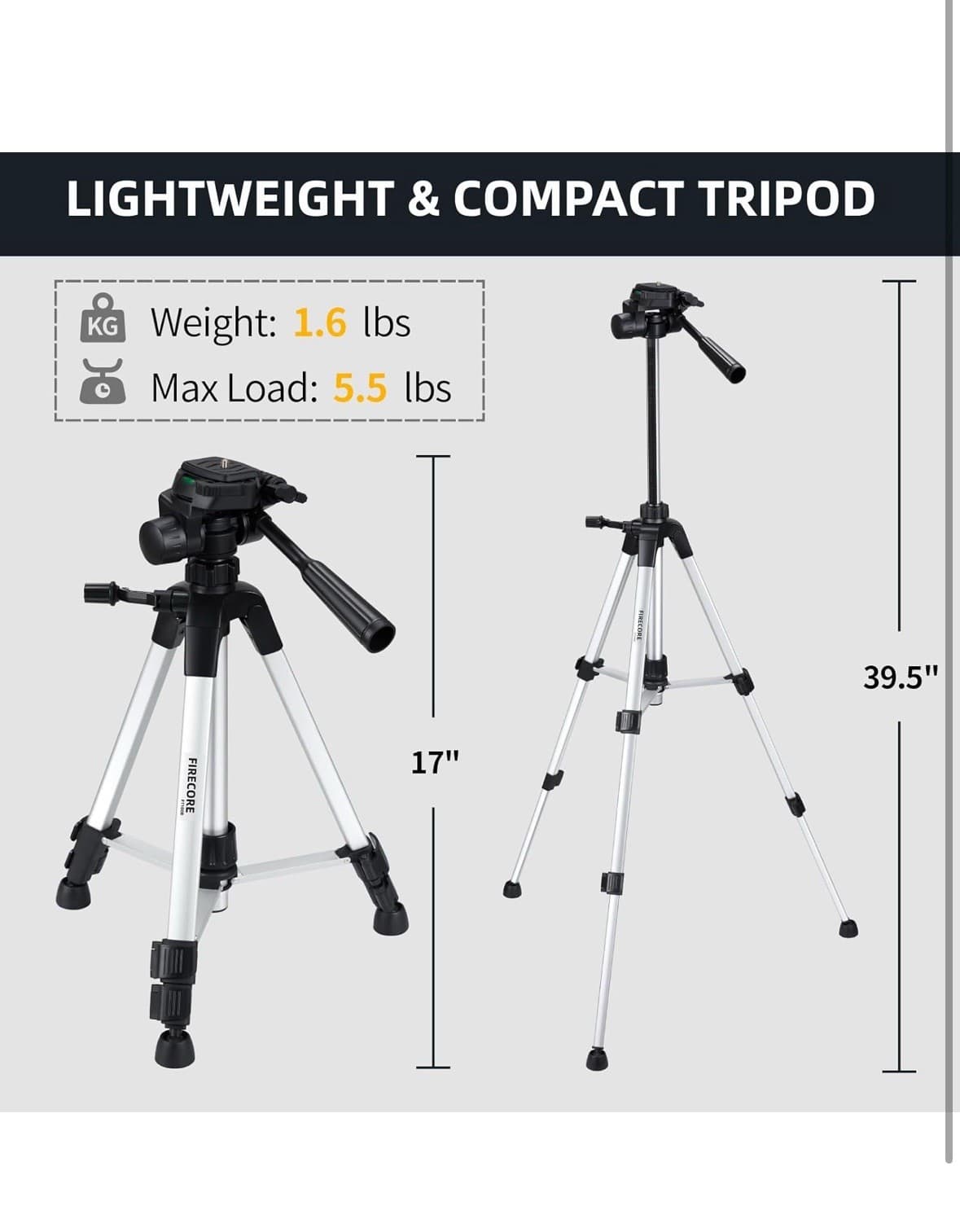 Firecore Laser Level with Tripod, 360° Self Leveling Cross Line Laser Level, Gre 2