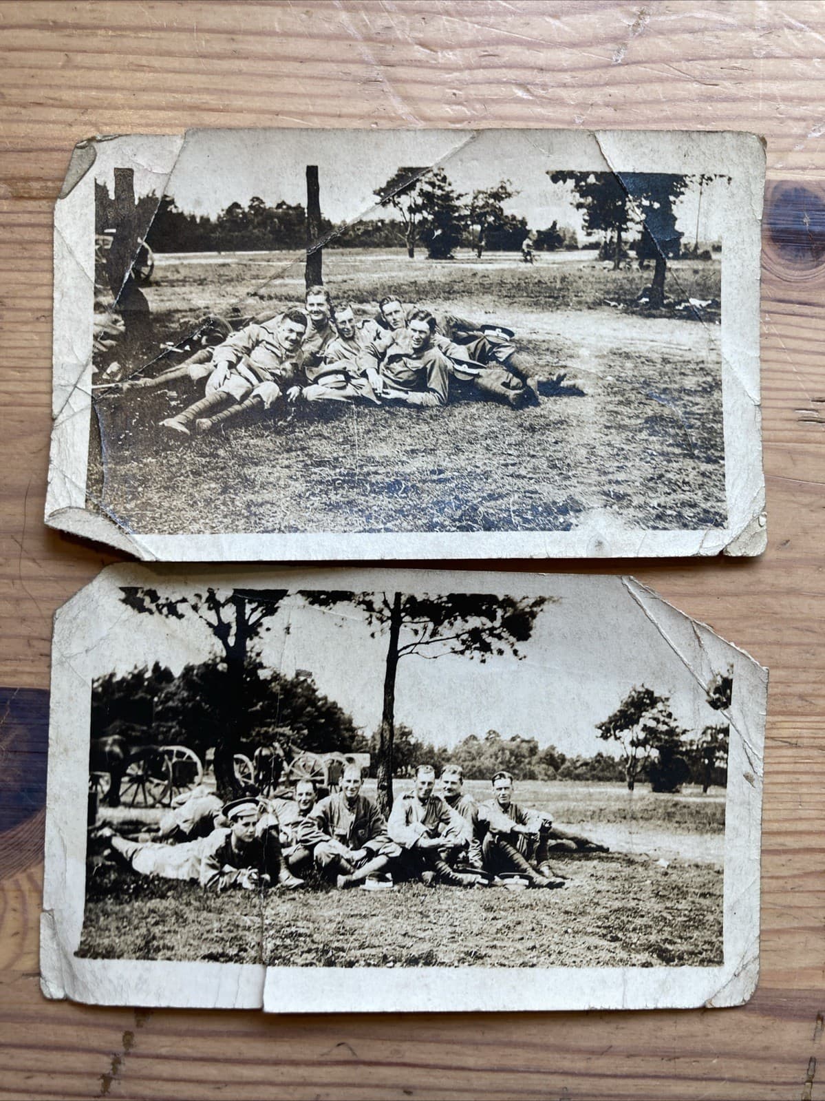 WWI Photos Trainee Army Officers x2 11x7cm