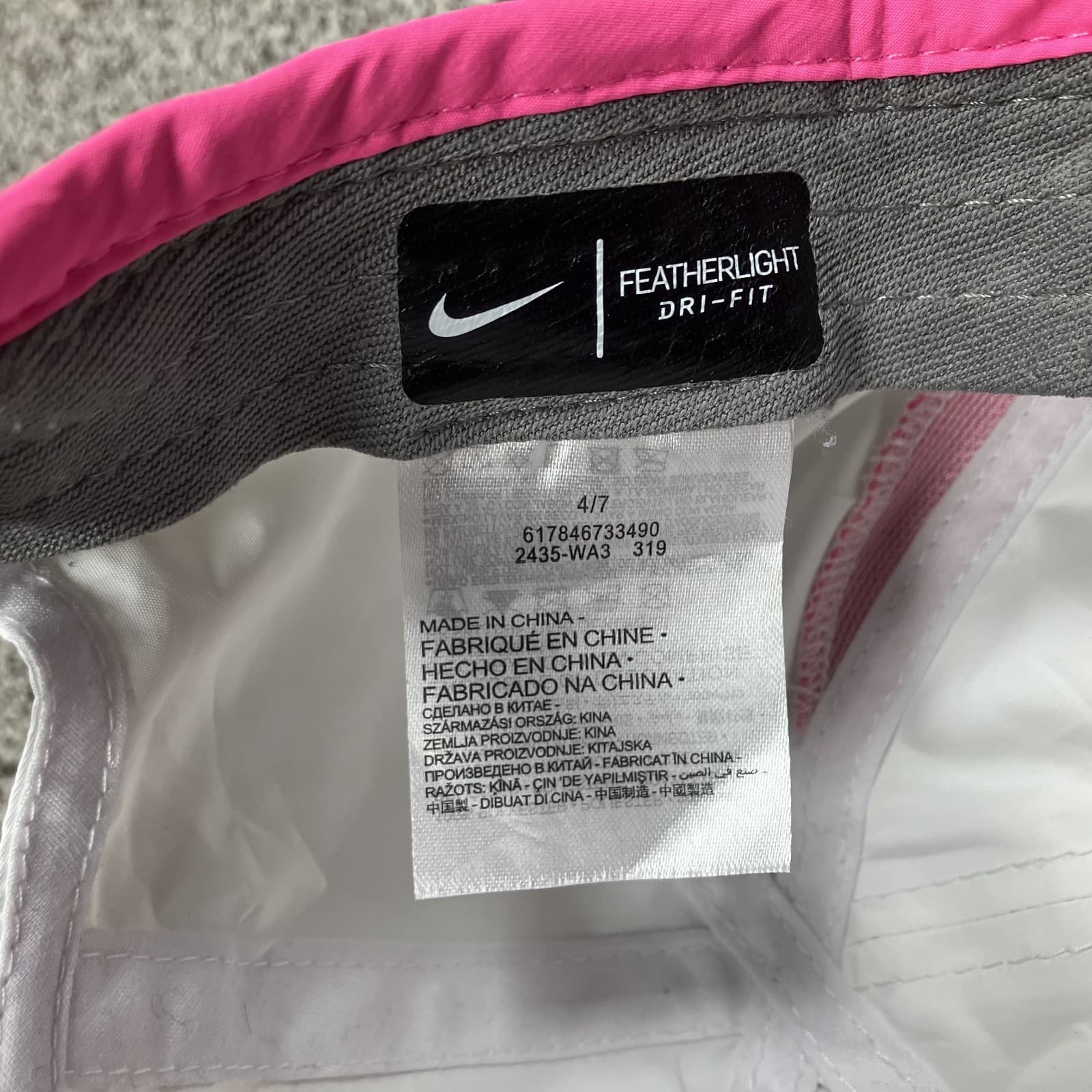 Nike Hat Featherlight Youth 4/7 Cap Dri Fit Running Performance Center Swoosh 5