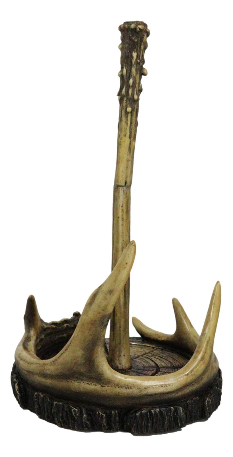 Rustic Forest Stag Deer Antler Bone On Wood Slice Base Paper Towel Holder 6