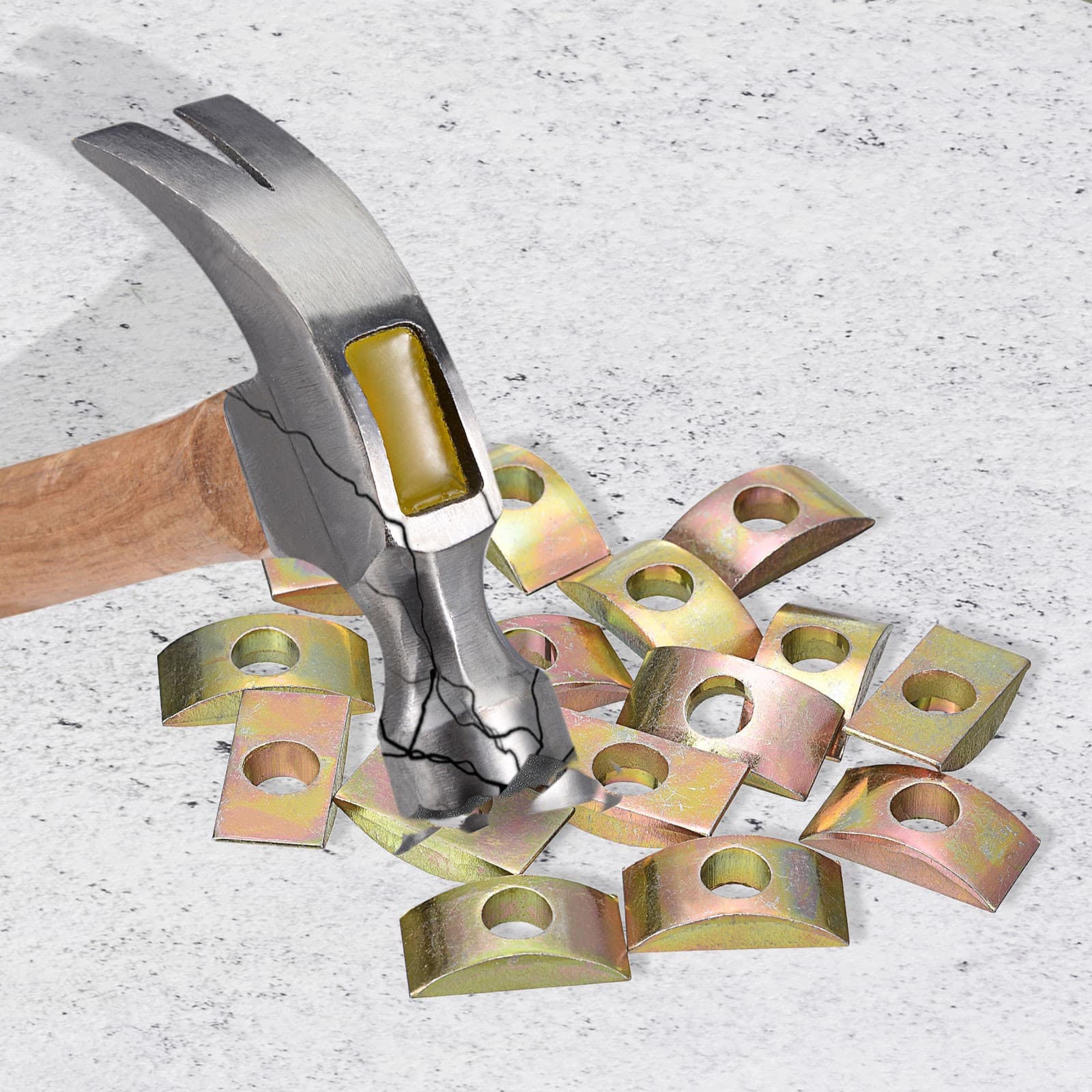 12Pcs M8 Half Moon Nuts Washers Iron Solid Half Moon Nuts Spacer Bronze 5